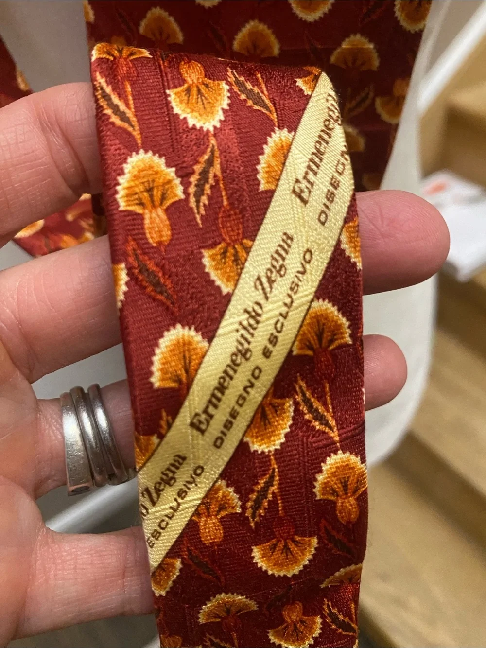 Ermenegildo Zegna Mens Vintage Neck Tie Red Business Wear Professional